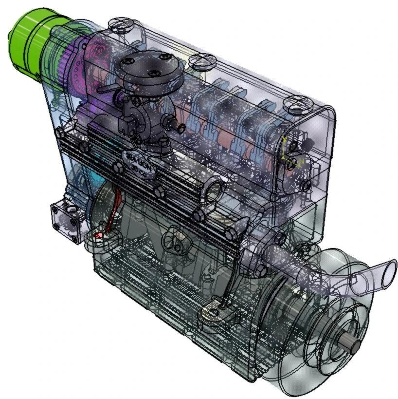 【发动机电机】Sea Lion 30cc发动机3D数模图纸 CATIA设计