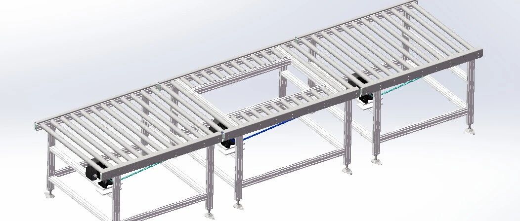 【非标数模】ROLLER CONVEYOR LAYOUT滚筒输送机3D图纸 STP格式
