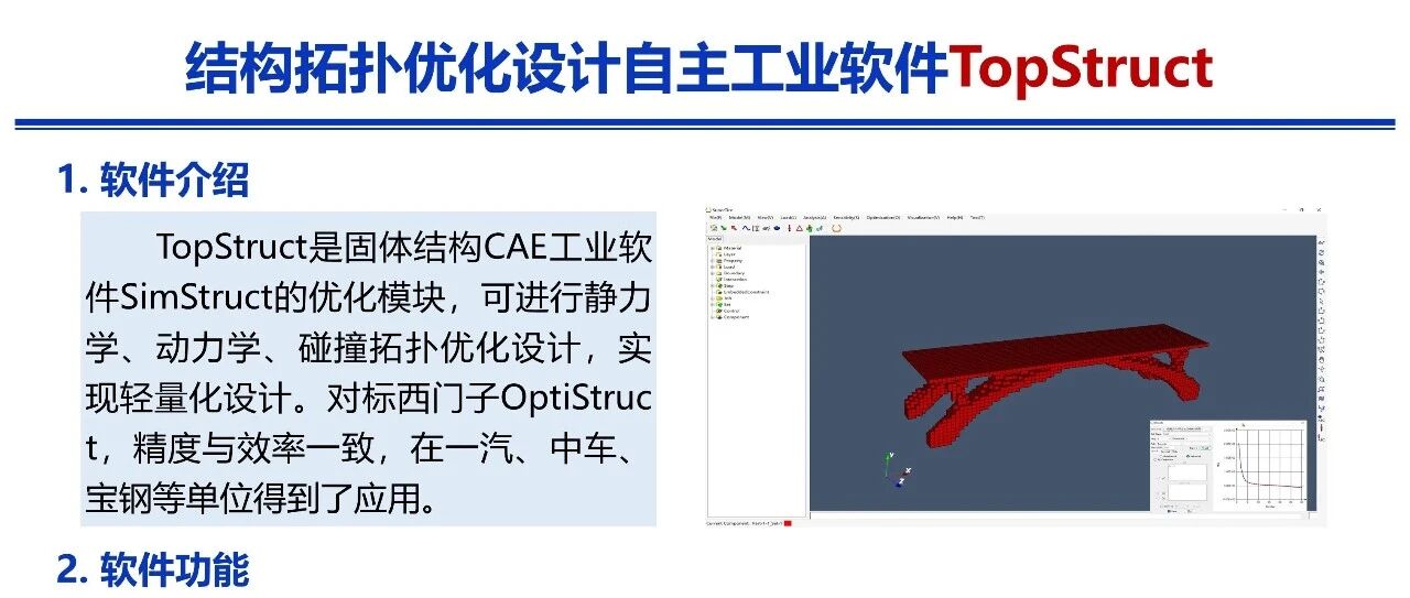 结构拓扑优化设计自主工业软件TopStruct