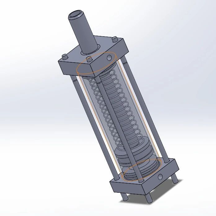 【泵缸阀杆】45x17x118mm单缸拉杆式气缸3D图纸 Solidworks设计