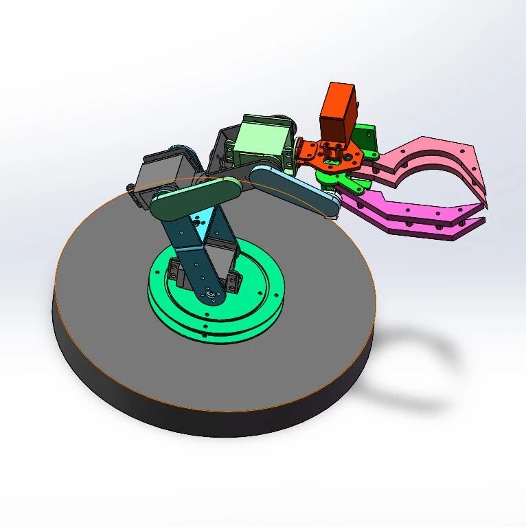 【机器人】360度活动机械臂3D数模图纸 Solidworks20设计