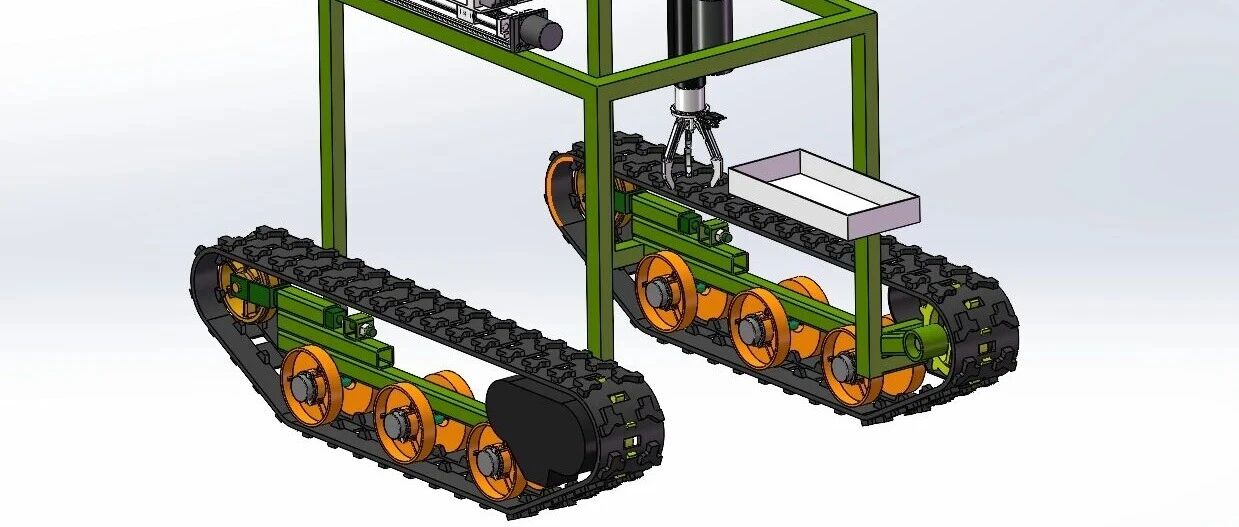 【农业机械】茶叶采摘机（夹爪履带车）3D数模图纸 Solidworks24设计