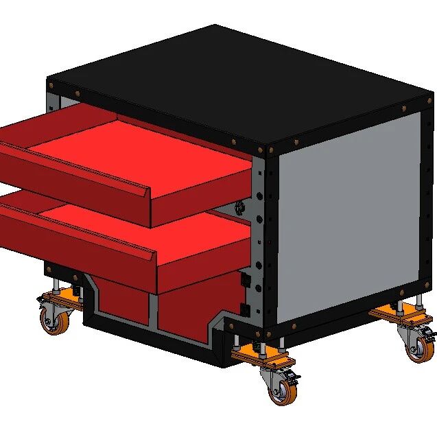 【工程机械】带工具抽屉的多功能工作台3D图纸 IGS格式