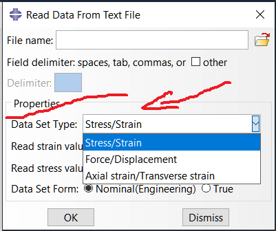 Select data set type
