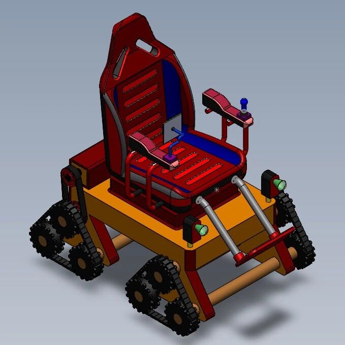 【其他车型】All Terrain Wheelchair全地形三角履带轮椅简易模型3D图纸 