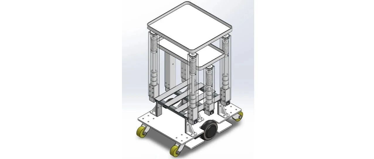 【机器人】减震送餐机器人3D数模图纸 Solidworks23设计