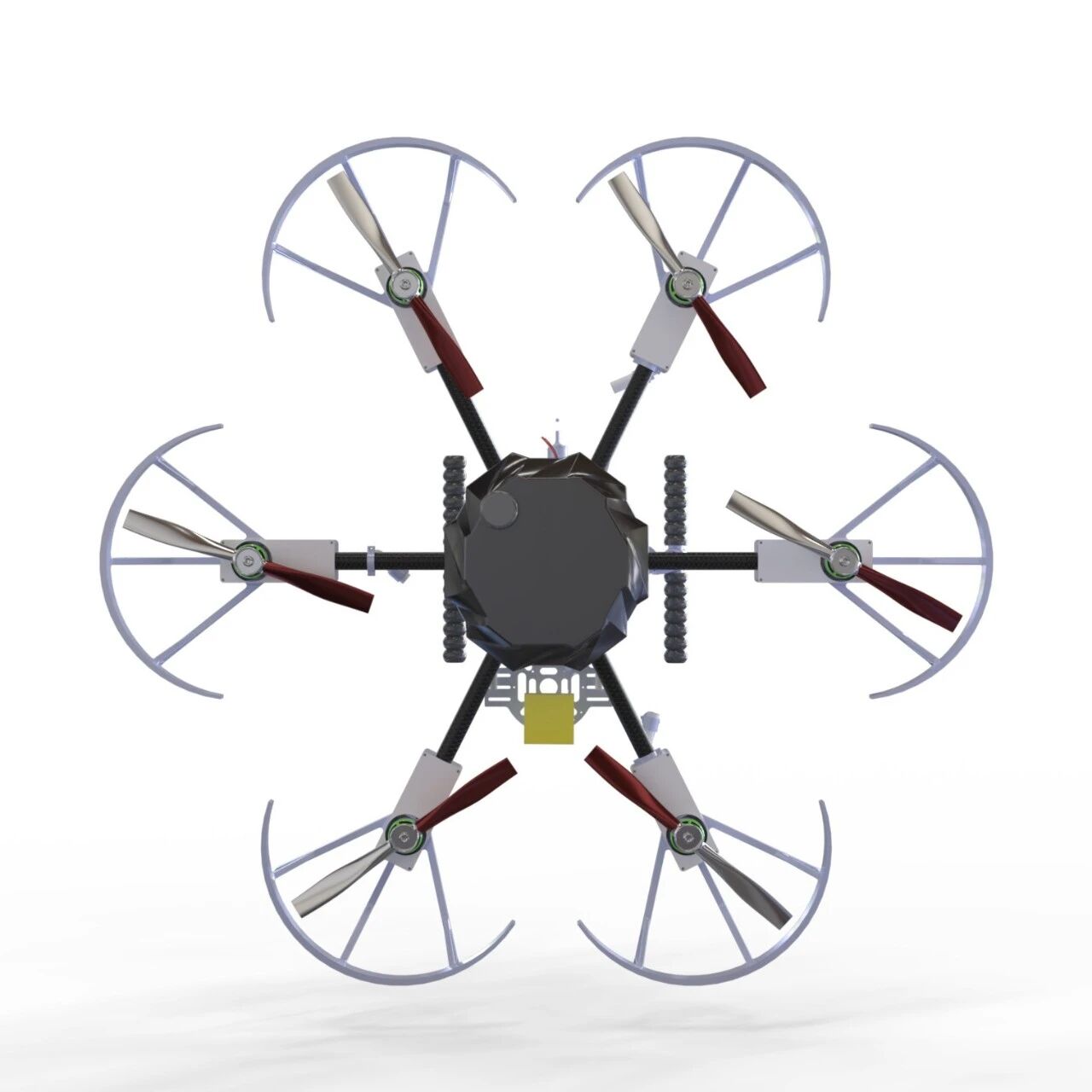 【飞行模型】agricultural drone农业六轴无人机3D数模图纸 STEP格式