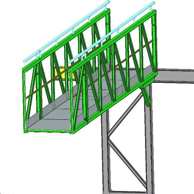 【工程机械】紧凑型桁架检修通道梯3D图纸 STP格式