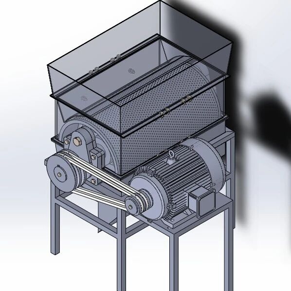 【农业机械】马铃薯磨浆机3D数模图纸 Solidworks25设计