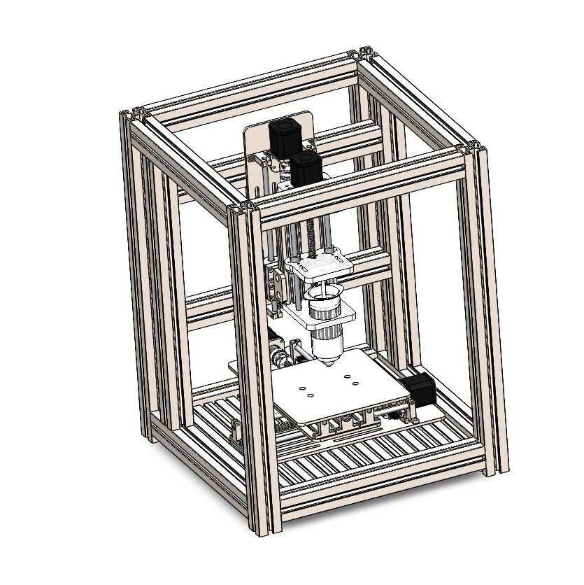 【工程机械】陶泥3D打印机3D图纸 Solidworks24设计