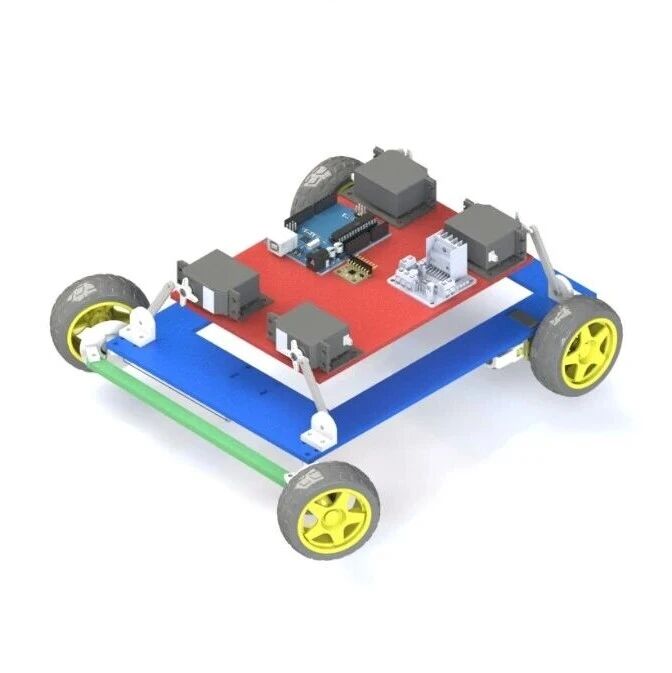 【其他车型】基于伺服电机的四轮小车3D图纸 Solidworks设计