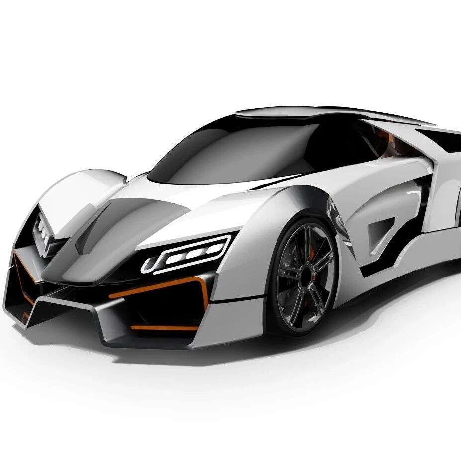 【汽车轿车】Concept Car跑车外壳造型3D图纸 STP IGS格式