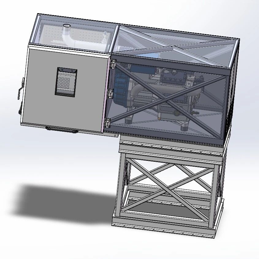 【工程机械】工业制冷柜3D数模图纸 Solidworks23设计
