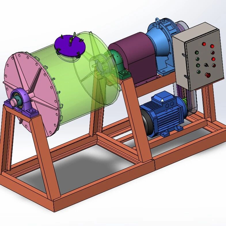 【工程机械】球磨机3D数模图纸 Solidworks20设计