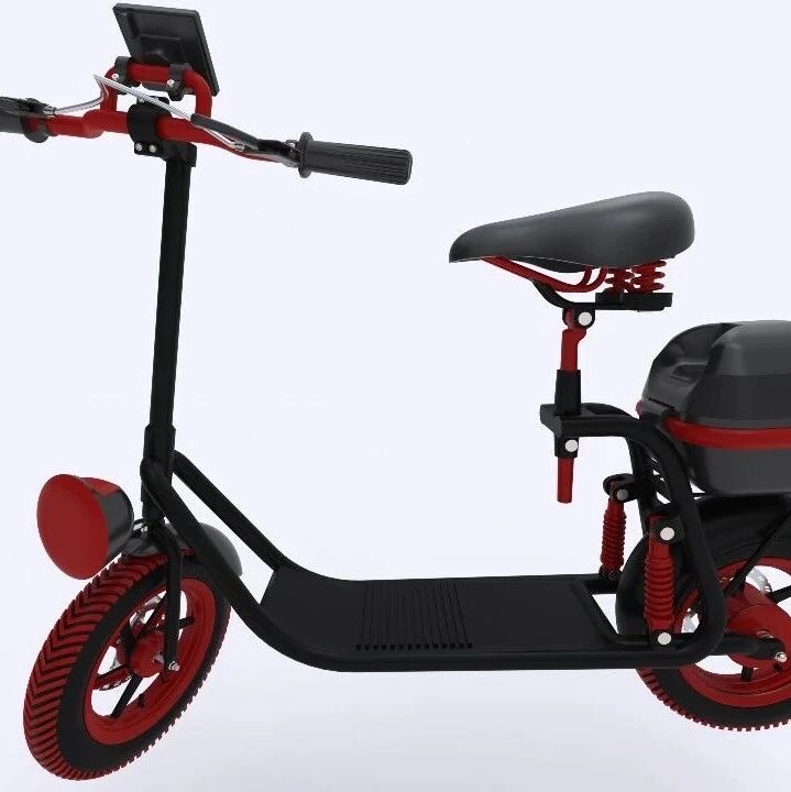 【其他车型】Electric Scooter小型电动自行车爆炸图3D数模 Solidworks设计