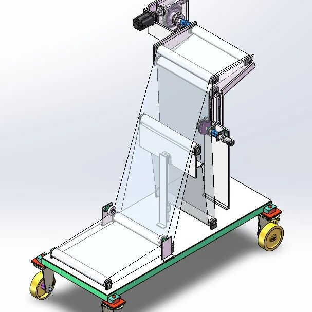 【非标数模】物料提升输送机3D数模图纸 Solidworks23设计