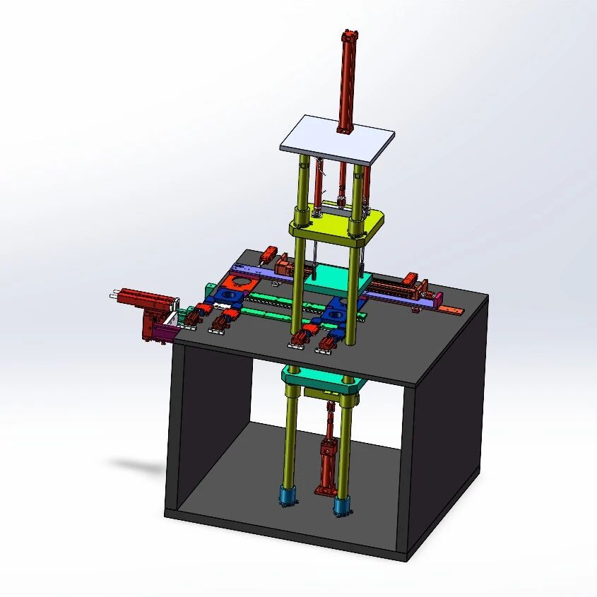 【非标数模】双面压制设备3D图纸 Solidworks20设计