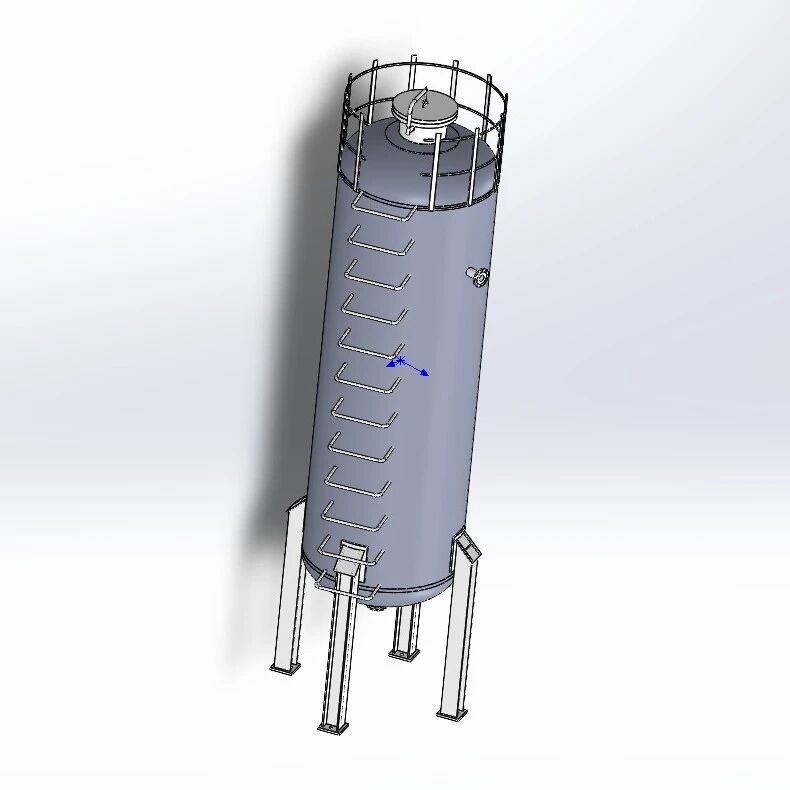 【工程机械】10立方立式储罐3D数模图纸 Solidworks18设计