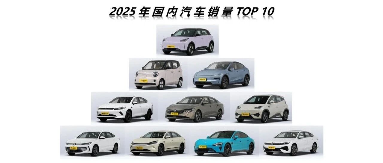 2025年国内汽车销量TOP10