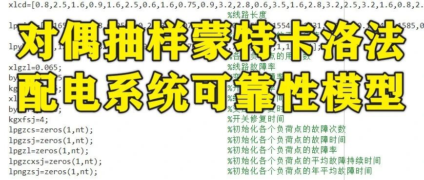 1-384基于Matlab的对偶抽样蒙特卡洛法求配电系统可靠性模型