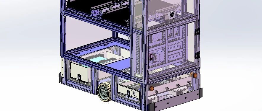 【工程机械】带小型输送带的AGV小车3D图纸 x_t格式