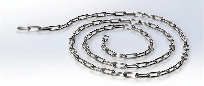 SolidWorks通过曲线驱动的阵列建模一根铁链