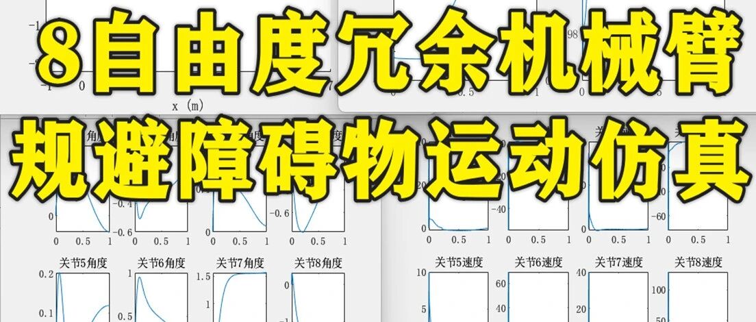 1-388基于Matlab的8自由度冗余机械臂规避障碍物运动仿真