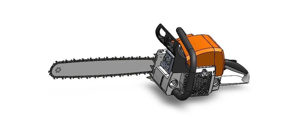 【工程机械】STIHL039链锯3D数模图纸 Solidworks设计 附STEP