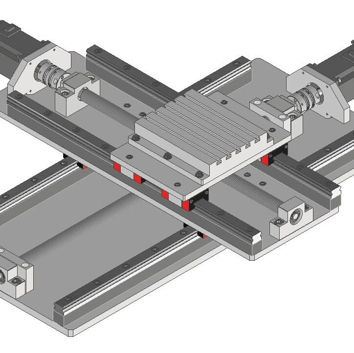 【工程机械】X-Y 轴工作台单元3D图纸 STP格式