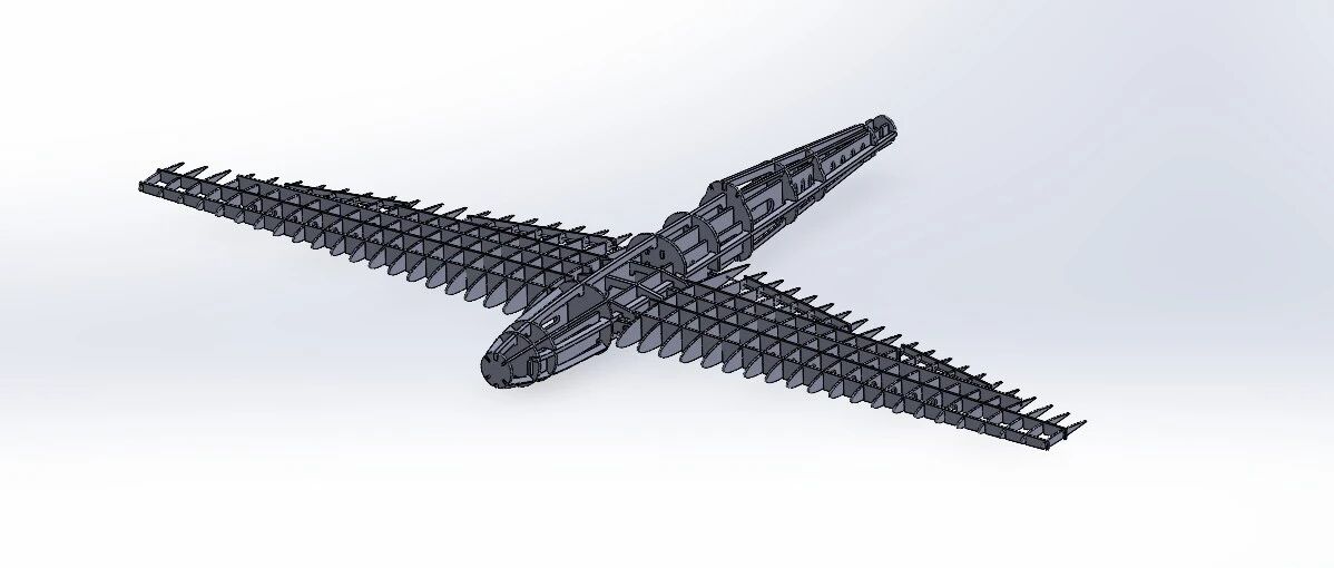 【飞行模型】固定翼无人机结构机身3D图纸 Solidworks设计 附STP格式