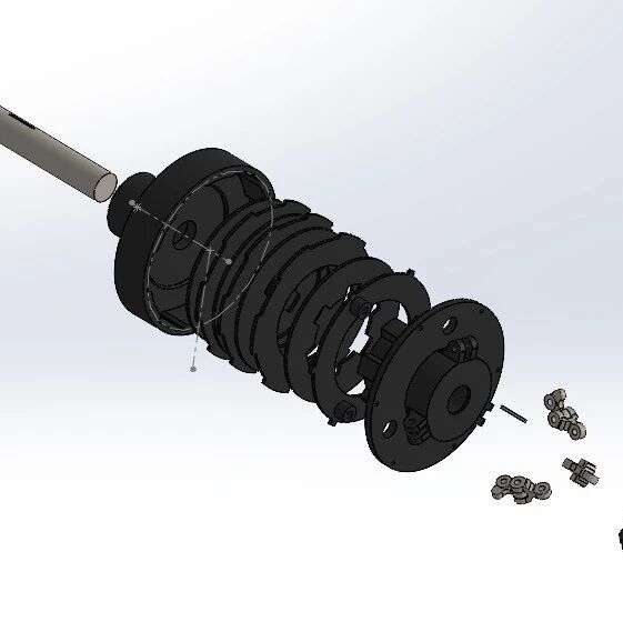 【工程机械】汽车离合器总成爆炸图3D图纸 Solidworks设计