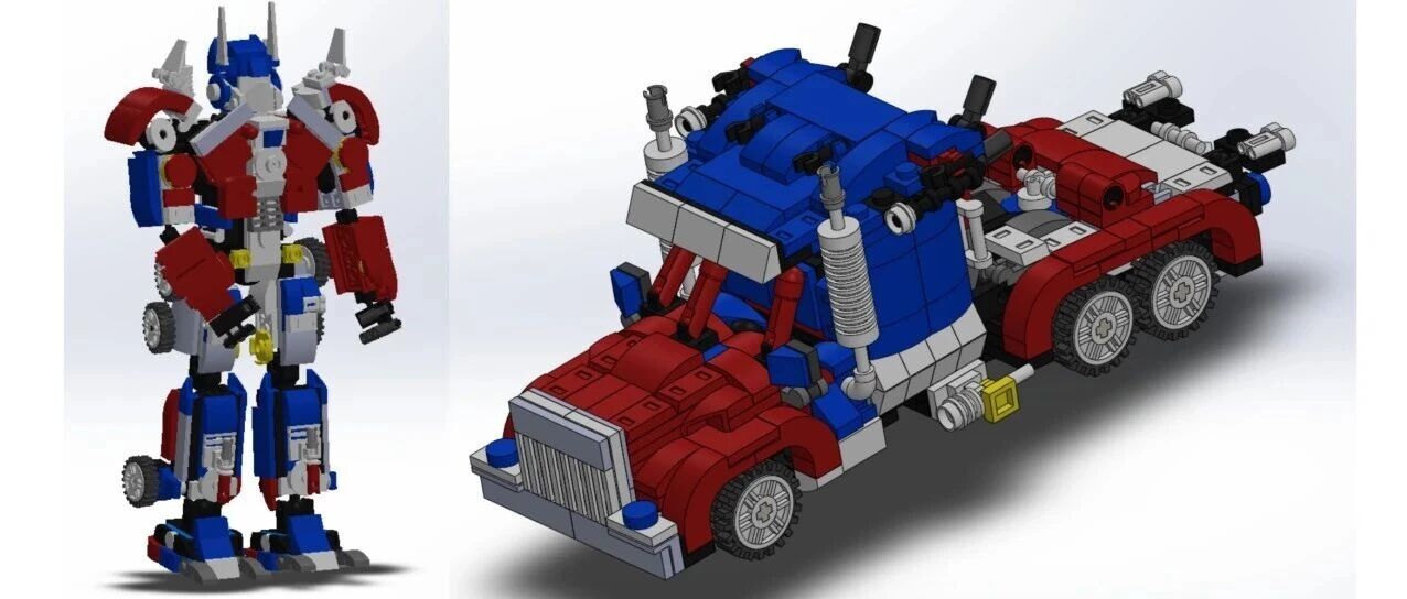 【机器人】Truck-Robot卡车变形金刚机甲模型3D图纸 STEP格式