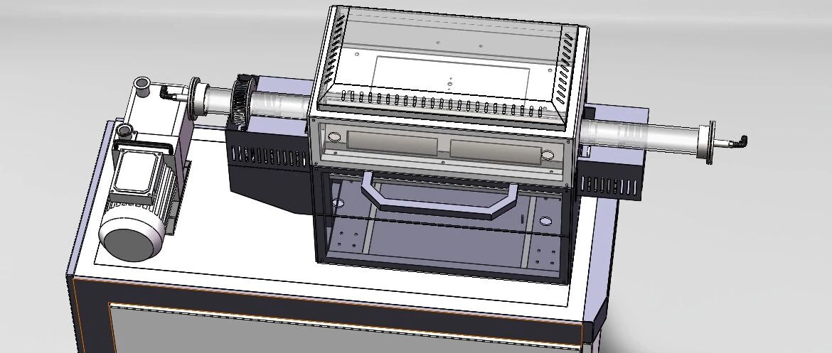 【工程机械】旋转管式炉3D数模图纸 Solidworks23设计