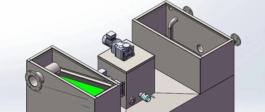 【非标数模】一体式油水分离器3D数模图纸 Solidworks23设计