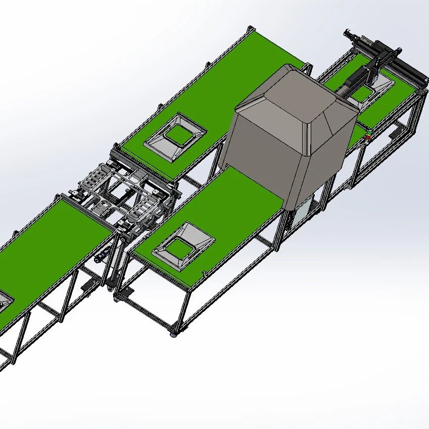 【非标数模】抽油烟机罩检测总体3D数模图纸 Solidworks16设计