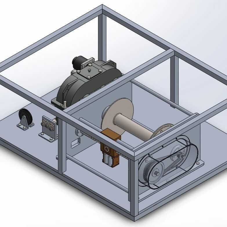 【工程机械】线轮布放装置3D数模图纸 Solidworks25设计