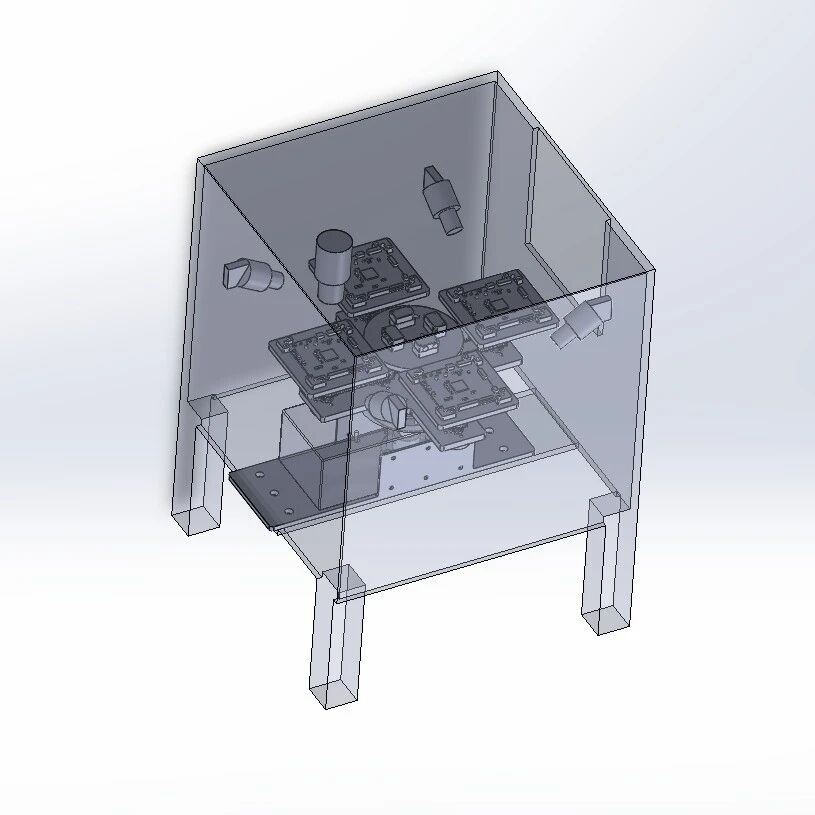 【非标数模】四工位电路板印刷机3D数模图纸 Solidworks20设计