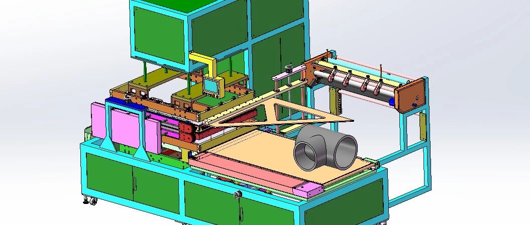 【非标数模】三通四边封口机3D数模图纸 x_t格式