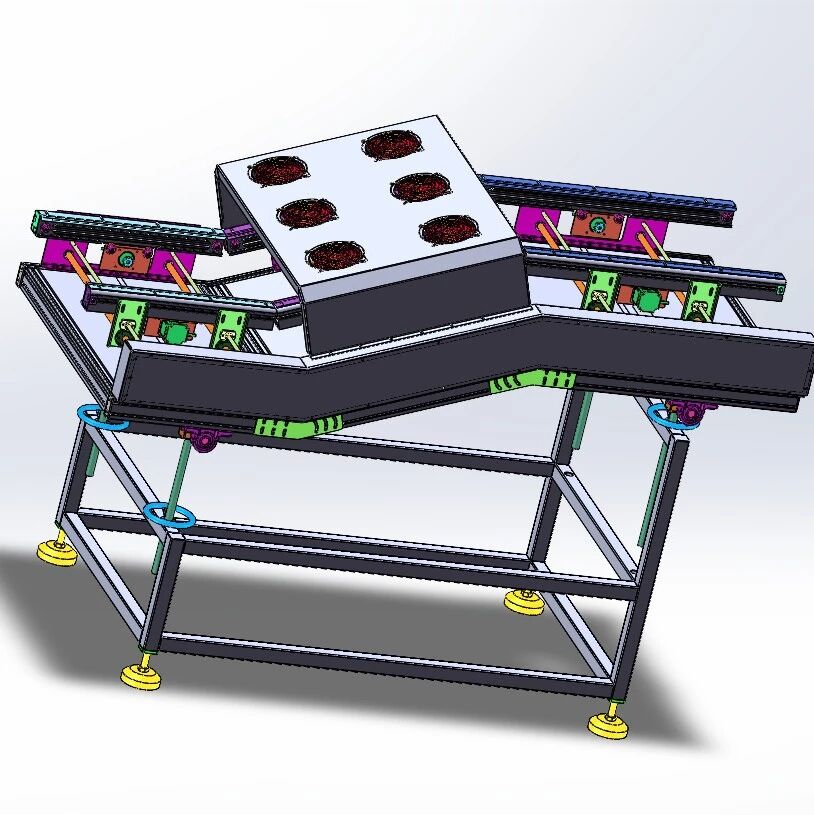 【非标数模】爬坡插件线3D数模图纸 Solidworks20设计