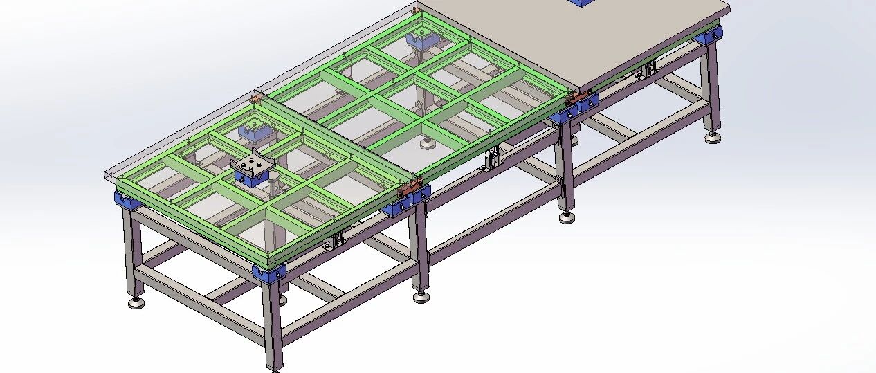 【非标数模】重型精密水平调节工作台3D数模图纸 Solidworks24设计