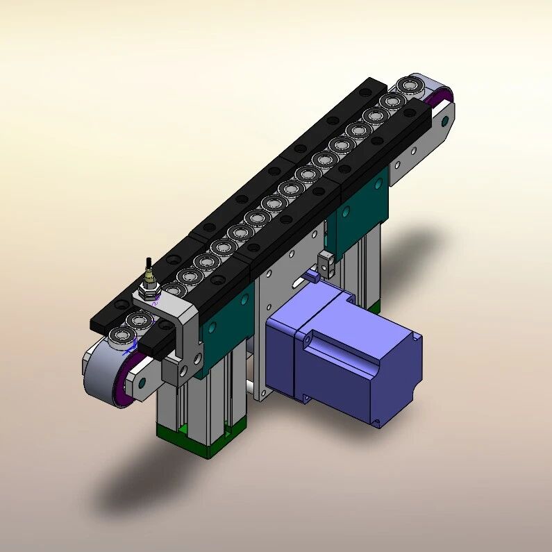 【非标数模】轴承皮带输送机3D数模图纸 Solidworks20设计
