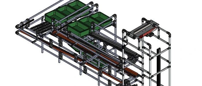 【非标数模】管式送料机架3D数模图纸 STEP格式
