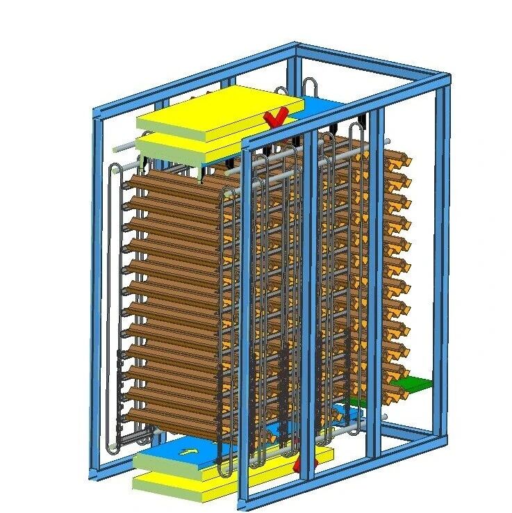 【工程机械】链悬挂物料输送式缓干输送腔3D数模图纸 STP格式