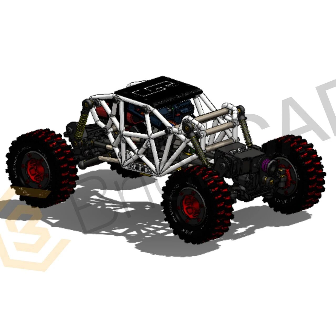 【其他车型】Desert Racing Car赛车模型结构3D图纸 STEP格式