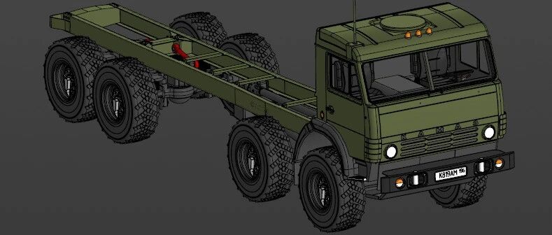 【其他车型】KAMAZ 63501卡车结构3D图纸 STP格式