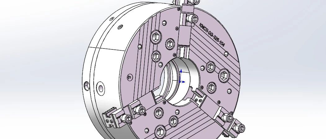 【工程机械】12英寸三爪卡盘3D数模图纸 STEP格式