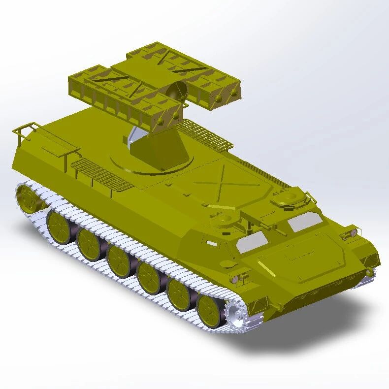 【武器模型】Strela-10防空导弹履带装甲车简易模型3D图纸 STEP格式