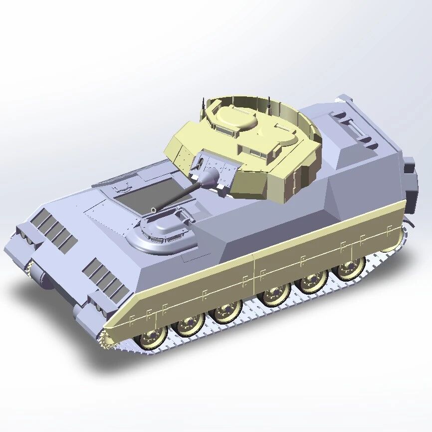 【武器模型】M2 Bradley履带式步兵战车简易3D图纸 STEP格式