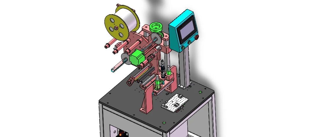 【非标数模】辊轮覆膜机3D数模图纸 Solidworks20设计