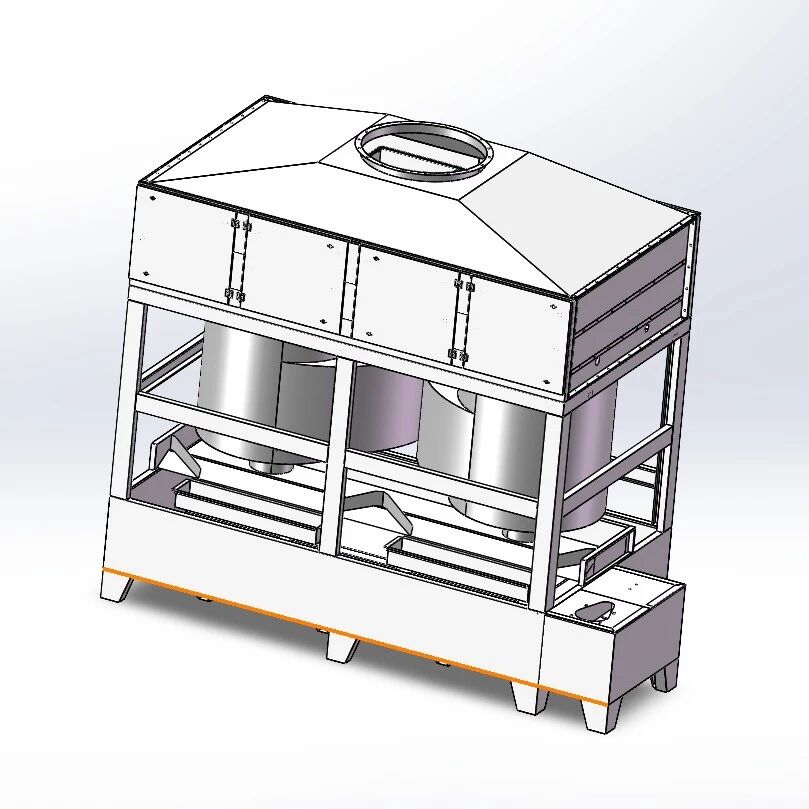 【工程机械】气旋塔3D数模图纸 Solidworks21设计